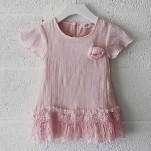 Indigo Soul Kids pink fringe hem top sz: 3T